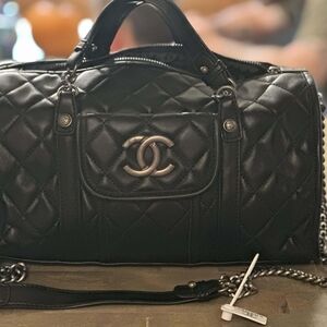 Fashion Black Quilted Travel Bag